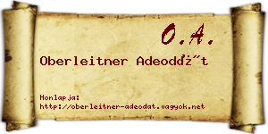 Oberleitner Adeodát névjegykártya